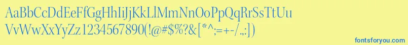 Czcionka KeplerstdLightscndisp – niebieskie czcionki na żółtym tle