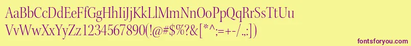 KeplerstdLightscndisp Font – Purple Fonts on Yellow Background