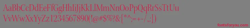 フォントKeplerstdLightscndisp – 赤い文字の灰色の背景