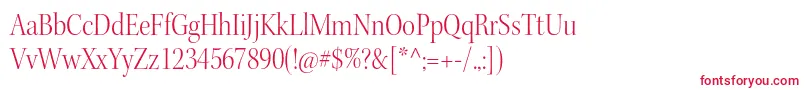 フォントKeplerstdLightscndisp – 白い背景に赤い文字