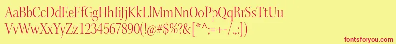 KeplerstdLightscndisp Font – Red Fonts on Yellow Background