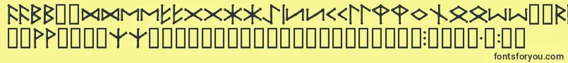 フォントIefuthrk – 黒い文字の黄色い背景