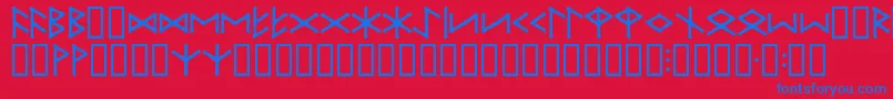 fuente Iefuthrk – Fuentes Azules Sobre Fondo Rojo
