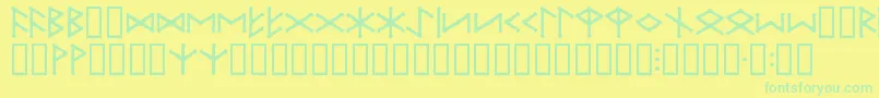 Шрифт Iefuthrk – зелёные шрифты на жёлтом фоне