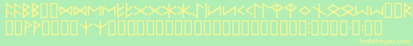 Iefuthrk Font – Yellow Fonts on Green Background