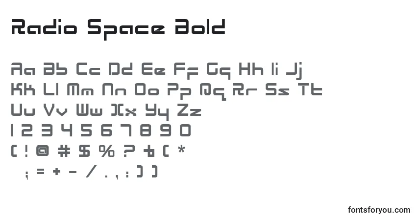 Czcionka Radio Space Bold – alfabet, cyfry, specjalne znaki