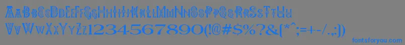 フォントPees Celtic Plain – 灰色の背景に青い文字
