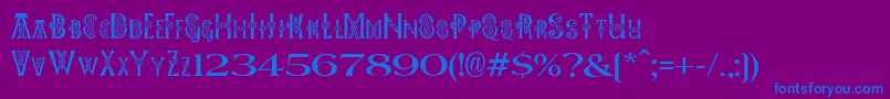 Pees Celtic Plain Font – Blue Fonts on Purple Background