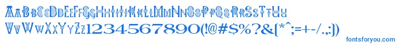 Pees Celtic Plain Font – Blue Fonts on White Background