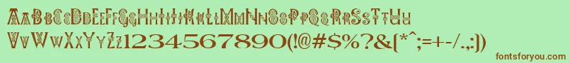 Pees Celtic Plain Font – Brown Fonts on Green Background