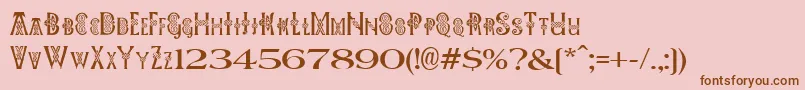 Pees Celtic Plain Font – Brown Fonts on Pink Background