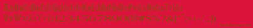 Pees Celtic Plain Font – Brown Fonts on Red Background