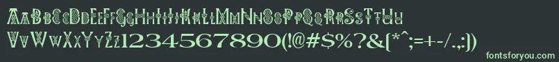 Pees Celtic Plain Font – Green Fonts on Black Background