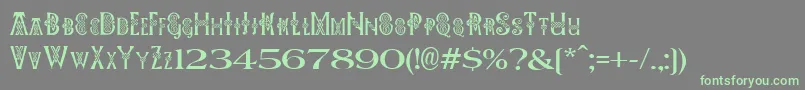 Pees Celtic Plain Font – Green Fonts on Gray Background