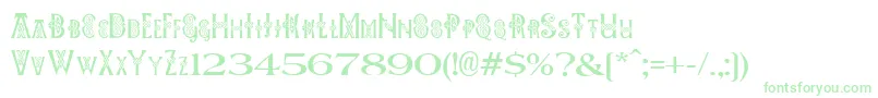 Pees Celtic Plain Font – Green Fonts on White Background