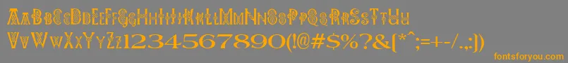 Pees Celtic Plain-Schriftart – Orangefarbene Schriften auf grauem Hintergrund