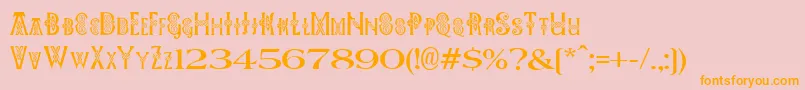 Pees Celtic Plain Font – Orange Fonts on Pink Background