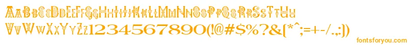 Pees Celtic Plain Font – Orange Fonts on White Background