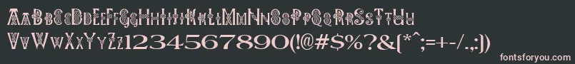 Pees Celtic Plain Font – Pink Fonts on Black Background