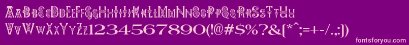 Pees Celtic Plain-Schriftart – Rosa Schriften auf violettem Hintergrund