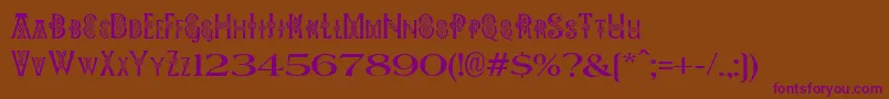 Pees Celtic Plain Font – Purple Fonts on Brown Background