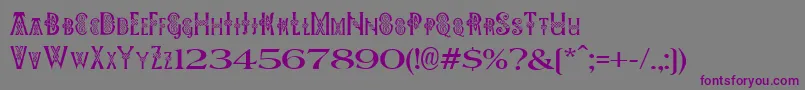 Pees Celtic Plain-Schriftart – Violette Schriften auf grauem Hintergrund