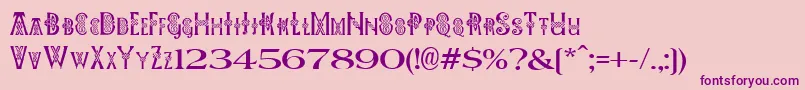 Pees Celtic Plain Font – Purple Fonts on Pink Background