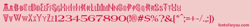 Pees Celtic Plain Font – Red Fonts on Pink Background