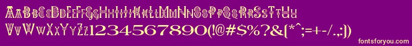 Pees Celtic Plain Font – Yellow Fonts on Purple Background