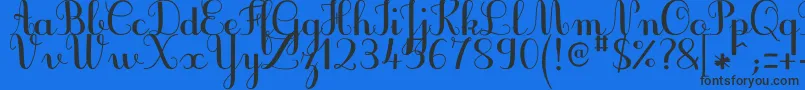 フォントJbcursiveV3Bold – 黒い文字の青い背景