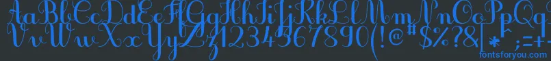 JbcursiveV3Bold Font – Blue Fonts on Black Background