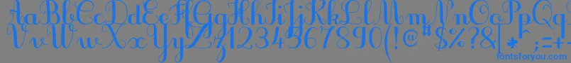 JbcursiveV3Bold Font – Blue Fonts on Gray Background