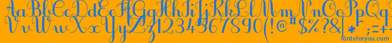Шрифт JbcursiveV3Bold – синие шрифты на оранжевом фоне