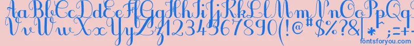 Шрифт JbcursiveV3Bold – синие шрифты на розовом фоне