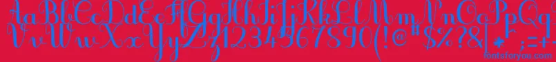 JbcursiveV3Bold Font – Blue Fonts on Red Background