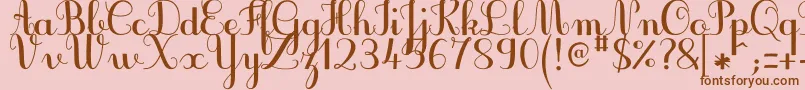 JbcursiveV3Bold-fontti – ruskeat fontit vaaleanpunaisella taustalla