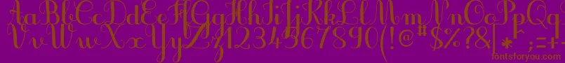 JbcursiveV3Bold-Schriftart – Braune Schriften auf violettem Hintergrund