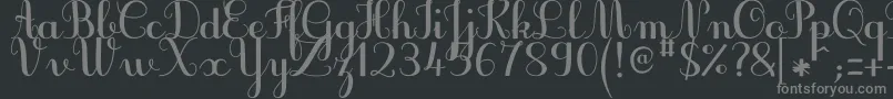 JbcursiveV3Bold-fontti – harmaat kirjasimet mustalla taustalla