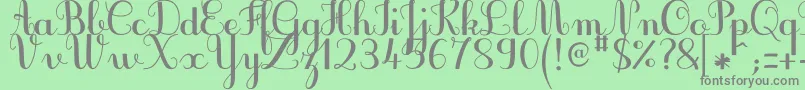 JbcursiveV3Bold Font – Gray Fonts on Green Background