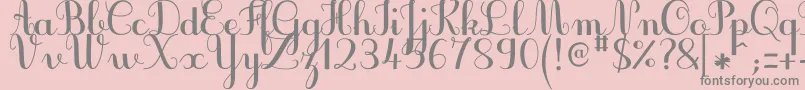 フォントJbcursiveV3Bold – ピンクの背景に灰色の文字