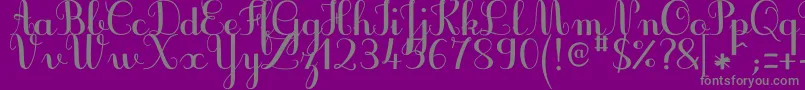 フォントJbcursiveV3Bold – 紫の背景に灰色の文字