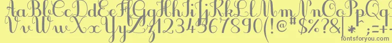 JbcursiveV3Bold Font – Gray Fonts on Yellow Background