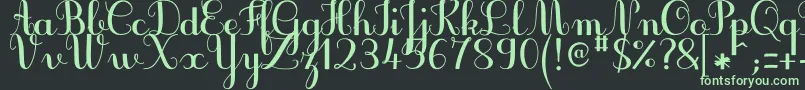 JbcursiveV3Bold Font – Green Fonts on Black Background