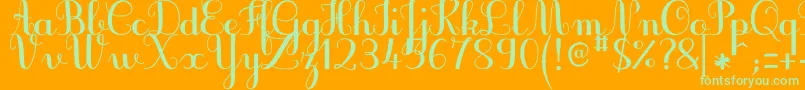 JbcursiveV3Bold Font – Green Fonts on Orange Background