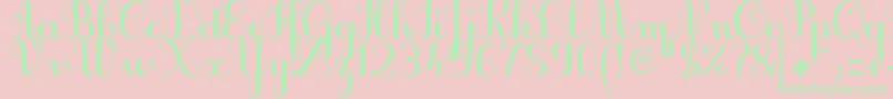 JbcursiveV3Bold-Schriftart – Grüne Schriften auf rosa Hintergrund