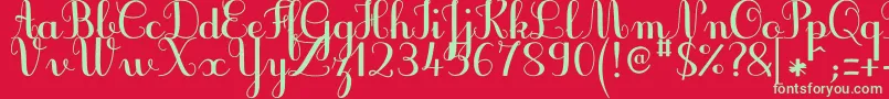 JbcursiveV3Bold Font – Green Fonts on Red Background