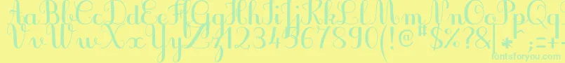 JbcursiveV3Bold Font – Green Fonts on Yellow Background