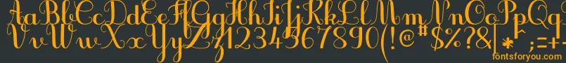 JbcursiveV3Bold Font – Orange Fonts on Black Background