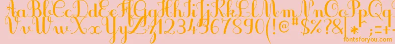 JbcursiveV3Bold-Schriftart – Orangefarbene Schriften auf rosa Hintergrund