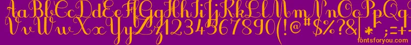 JbcursiveV3Bold Font – Orange Fonts on Purple Background